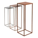 Clayre & Eef Side Table Set of 3 Pink Grey Iron Rectangle