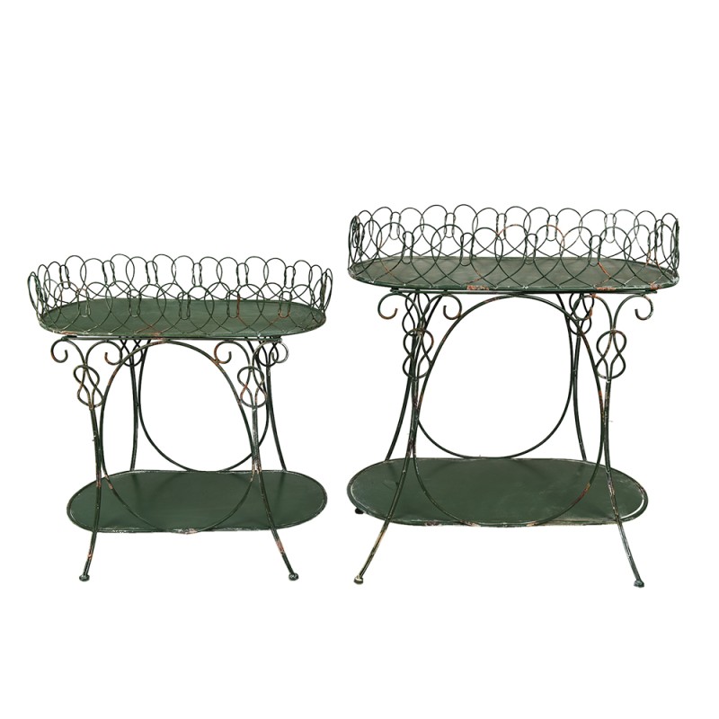 Clayre & Eef Tavolino set di 2 Verde Metallo