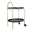 Clayre & Eef Kitchen Trolley on Wheels 48x38x67 cm Gold colored Iron