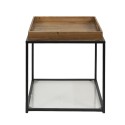 Clayre & Eef Side Table 44x44x45 cm Brown Black Iron Wood Square