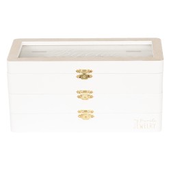 Clayre & Eef Jewellery Box 24*10*12 cm White