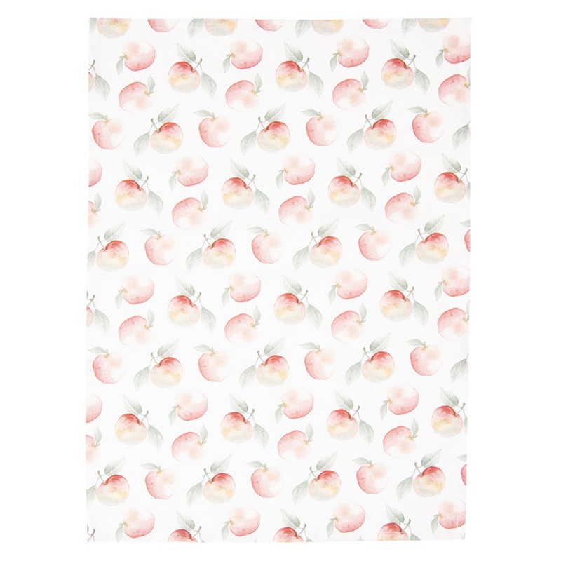 Clayre & Eef Theedoek  50x70 cm Rood Wit Katoen Appel