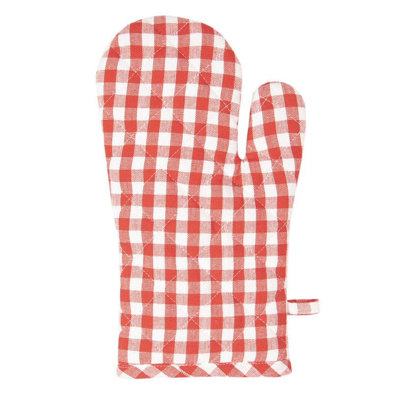 Clayre & Eef Ovenwant  18x30 cm Rood Wit Katoen Appels