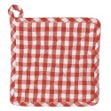 Clayre & Eef Pannenlap  20x20 cm Rood Groen Katoen Vierkant Appel