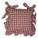 Clayre & Eef Chair Cushion Cover 40x40 cm Beige Red Cotton Square Deer