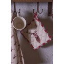 Clayre & Eef Tea Towel  50x70 cm Beige Red Cotton Rectangle Deer