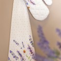 Clayre & Eef Torchon 50x70 cm Violet Blanc Coton Lavande