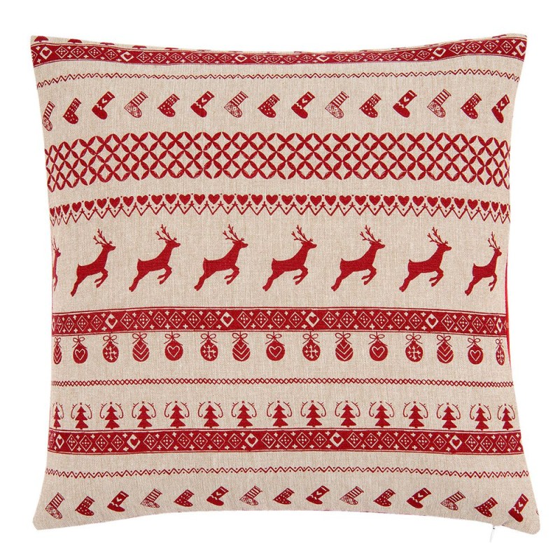 Clayre & Eef Housse de coussin 40x40 cm Rouge Coton Carré Rennes