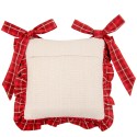 Clayre & Eef Chair Cushion Cover 40x40 cm Red Cotton Square Reindeers