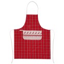 Clayre & Eef Kitchen Apron 70x85 cm Red Beige Cotton Christmas