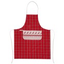 Clayre & Eef Küchenschürze 70x85 cm Rot Beige Baumwolle Weihnachten