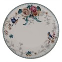 Clayre & Eef Dinner Plate Ø 26 cm White Pink Porcelain Round Flowers