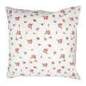 Clayre & Eef Cushion Cover 40x40 cm Red White Cotton Square Roses