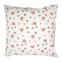 Clayre & Eef Housse de coussin 40x40 cm Rouge Blanc Coton Carré Roses