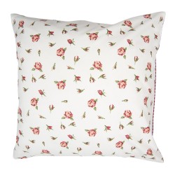 Clayre & Eef Kussenhoes  40x40 cm Rood Wit Katoen Vierkant Rozen