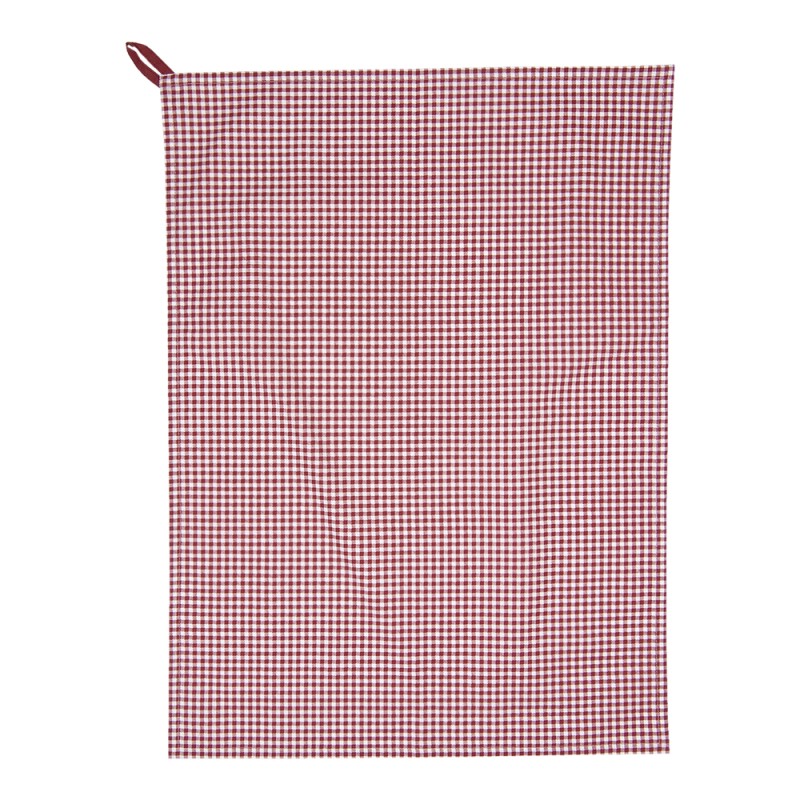 Clayre & Eef Tea Towel  50x70 cm Red White Cotton Rectangle Diamond