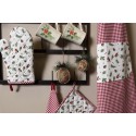 Clayre & Eef Theedoek 50x70 cm Rood Wit Katoen Rechthoek Ruit