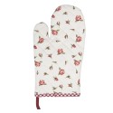 Clayre & Eef Manique de four 18x30 cm Rouge Blanc Coton Roses