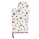 Clayre & Eef Oven Mitt 18x30 cm Red White Cotton Roses