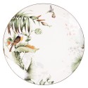 Clayre & Eef Dinerbord  Ø 26 cm Wit Groen Porselein Rond Vogels