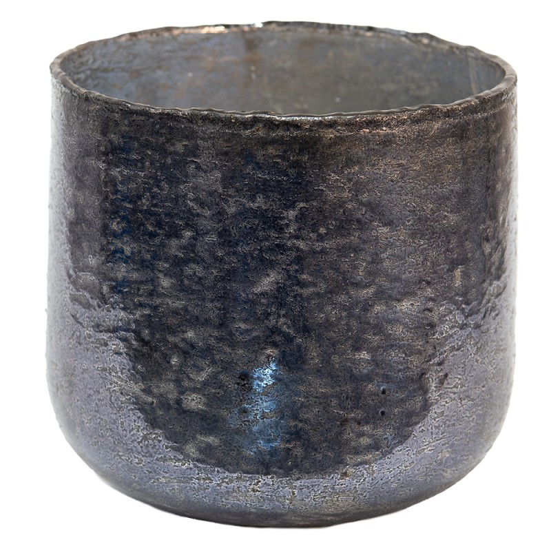 Clayre & Eef Tealight Holder Ø 19x17 cm Grey Glass Round