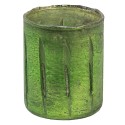Clayre & Eef Tealight Holder Ø 9x11 cm Green Glass Round