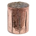 Clayre & Eef Tealight Holder Ø 9x11 cm Pink Glass Round