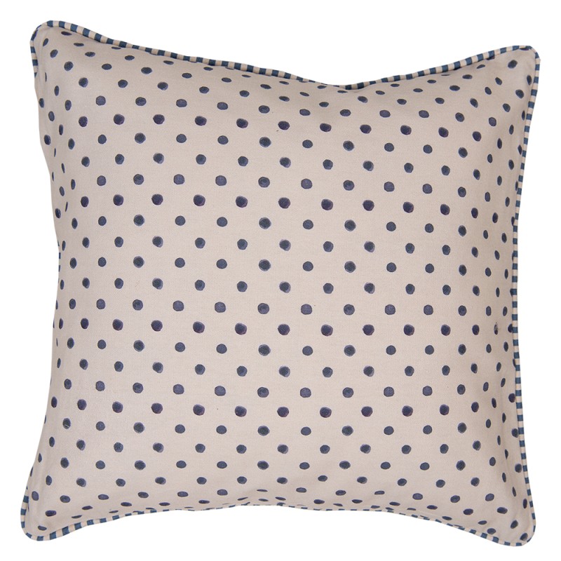 Clayre & Eef Cushion Cover 40x40 cm Beige Cotton Blueberries