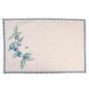 Clayre & Eef Placemats Set van 6  48x33 cm Beige Blauw Katoen Rechthoek Bosbessen