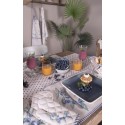 Clayre & Eef Kinderküchenschürze 48x56 cm Beige Blau Baumwolle Blaubeeren