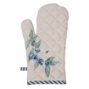 Clayre & Eef Oven Mitt 18x30 cm Beige Cotton Blueberries