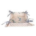 Clayre & Eef Bread Basket 35x35x8 cm Beige Blue Cotton Blueberries