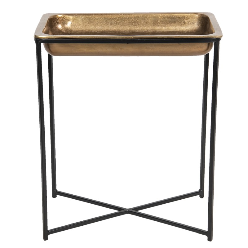 Clayre & Eef Table d'appoint 53x54x62 cm Couleur cuivre Aluminium Rectangle