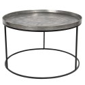 Clayre & Eef Coffee Table Ø 80x48 cm Silver colored Aluminium Round