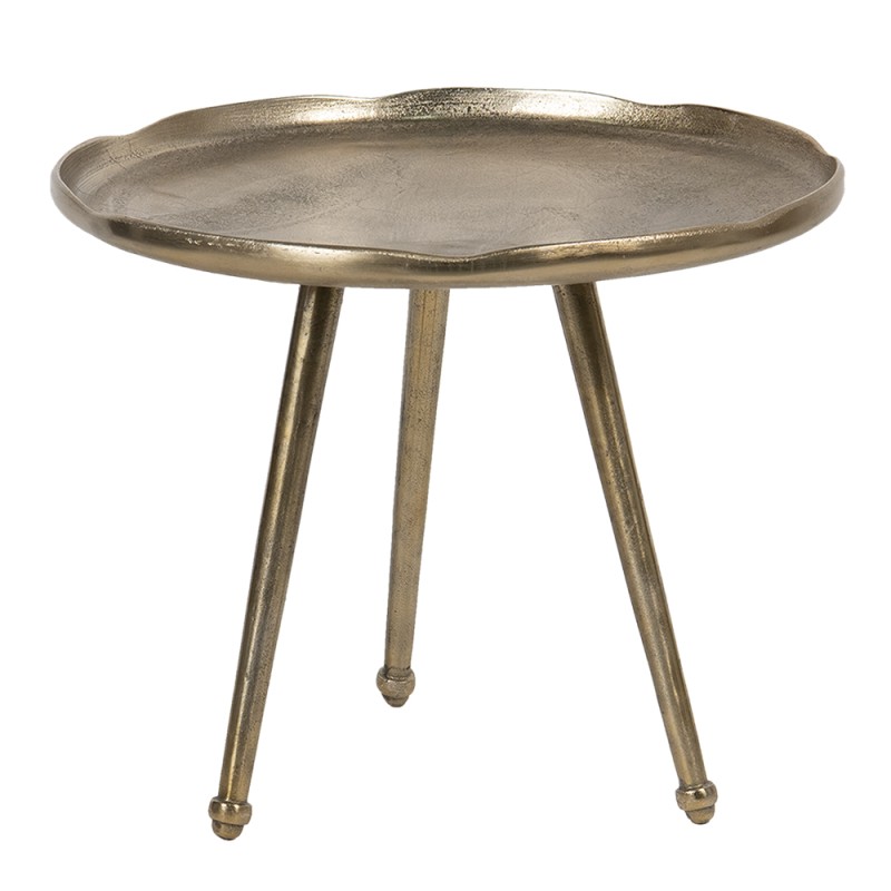Clayre & Eef Side Table Ø 59x45 cm Gold colored Aluminium Round