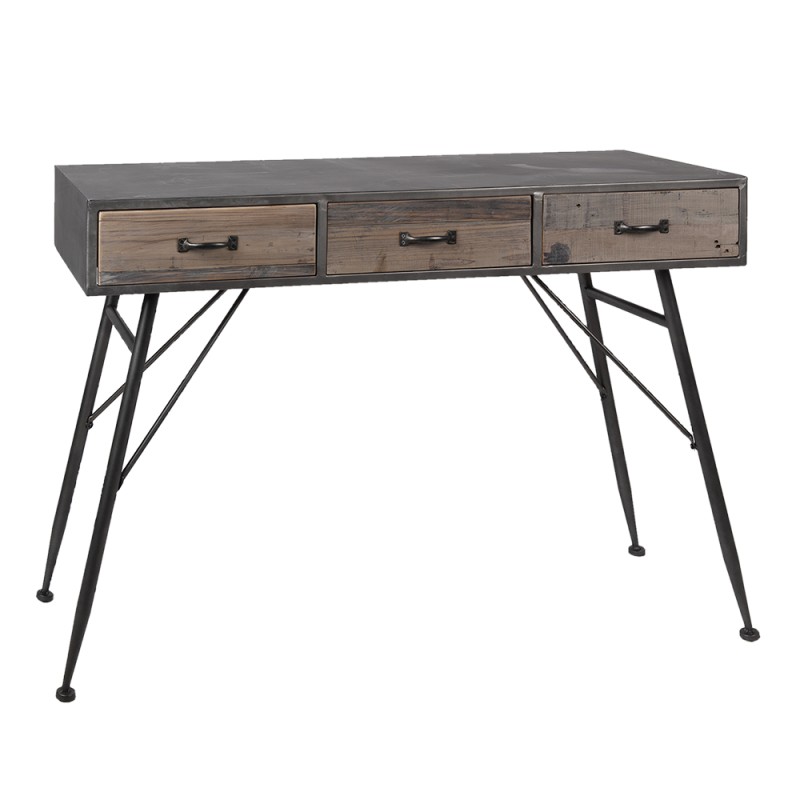 Clayre & Eef Side Table 116x40x80 cm Grey Iron Wood Rectangle