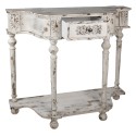 Clayre & Eef Sidetable  118x40x100 cm Wit Hout
