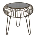Clayre & Eef Side Table Ø 48x47 cm Brown Iron Glass Round