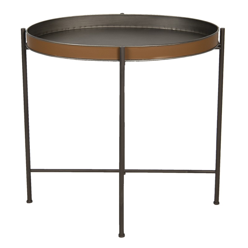 Clayre & Eef Table d'appoint 69x47x66 cm Marron Fer Ovale