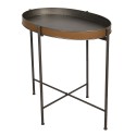 Clayre & Eef Side Table 69x47x66 cm Brown Iron Oval