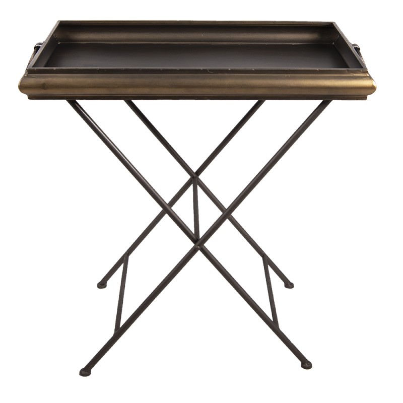 Clayre & Eef Table d'appoint 66x40x61 cm Couleur cuivre Fer Rectangle