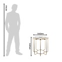 Clayre & Eef Side Table Ø 62x61 cm Gold colored Metal Glass