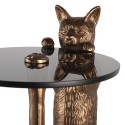 Clayre & Eef Table d'appoint Chat 51x36x30 cm Couleur cuivre  Noir Aluminium