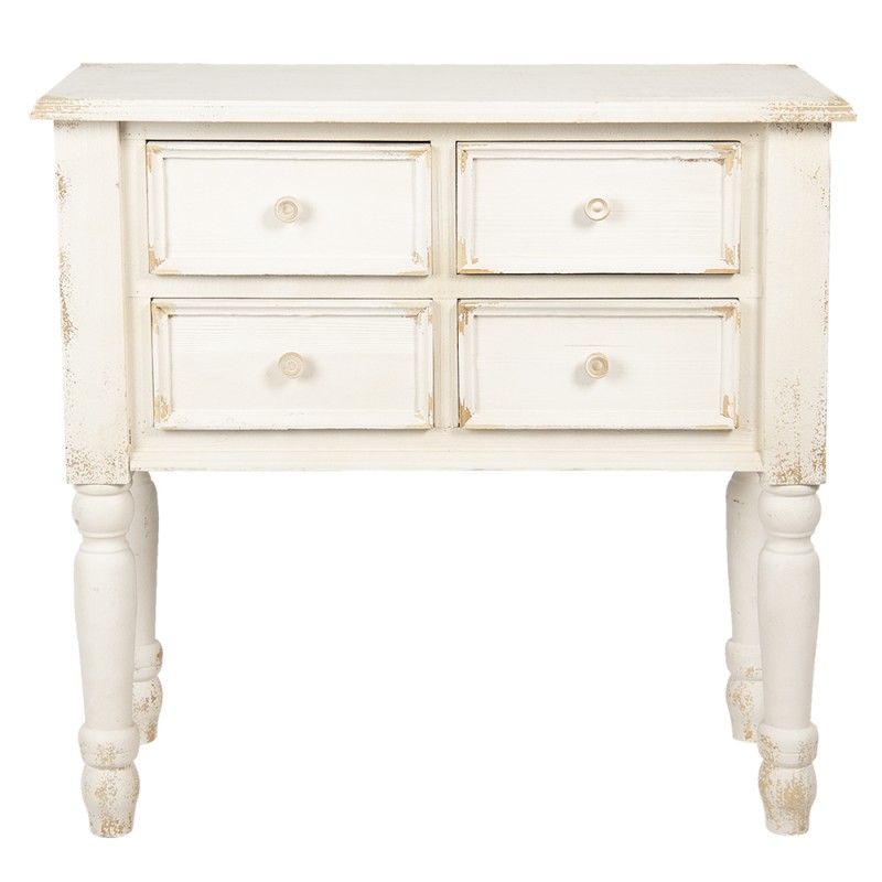 Clayre & Eef Commode 87x38x86 cm Blanc Bois Rectangle