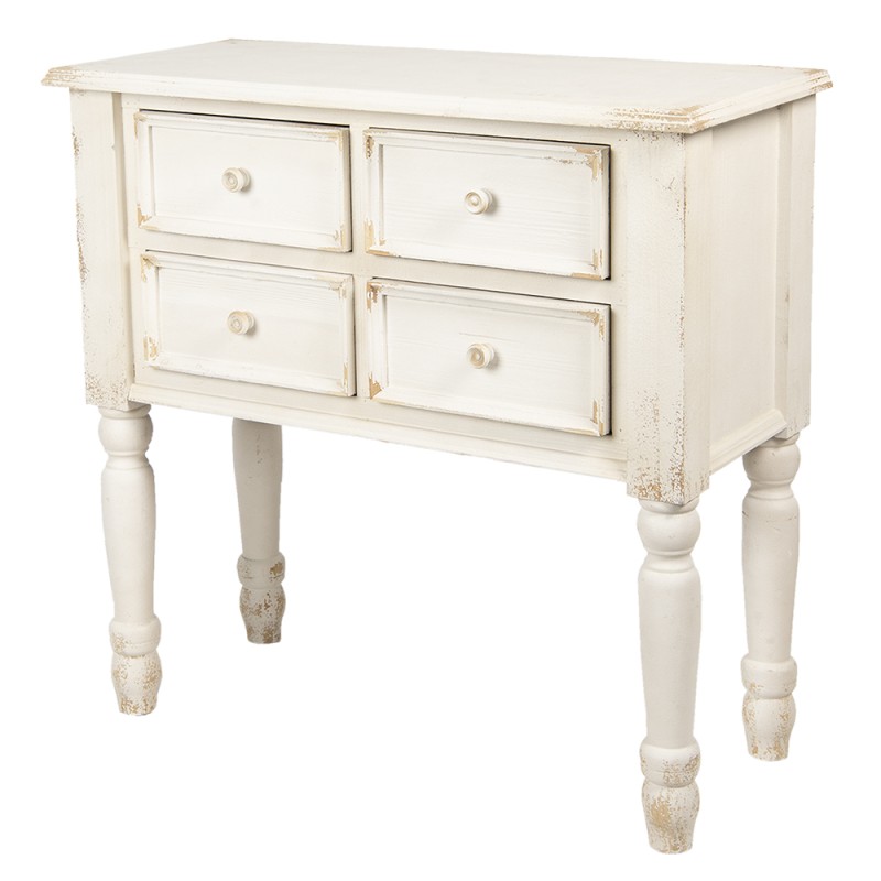 Clayre & Eef Commode 87x38x86 cm Blanc Bois Rectangle