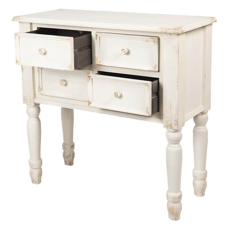 Clayre & Eef Chest of Drawers 87x38x86 cm White Wood Rectangle