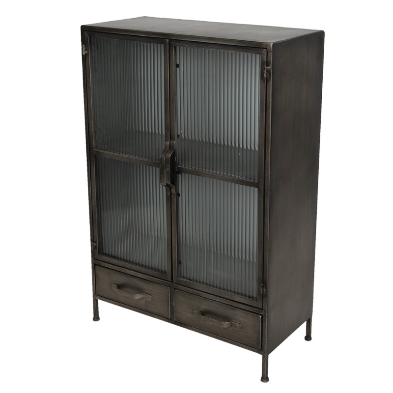 Clayre & Eef Display Cabinet 60x29x89 cm Brown Iron Rectangle