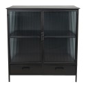 Clayre & Eef Display Cabinet 90x38x102 cm Black Iron Rectangle