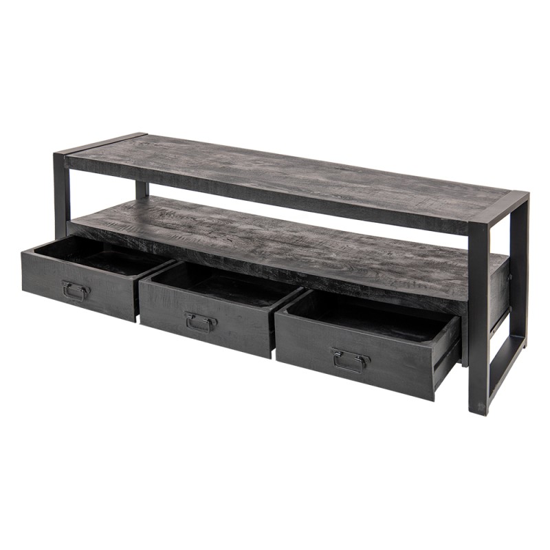 Clayre & Eef TV Cabinet 150x45x60 cm Black Wood
