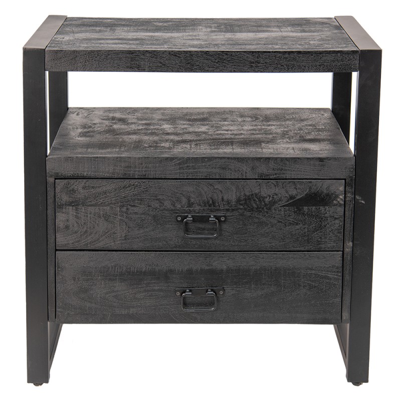 Clayre & Eef Chest of Drawers 80x40x80 cm Black Wood Rectangle
